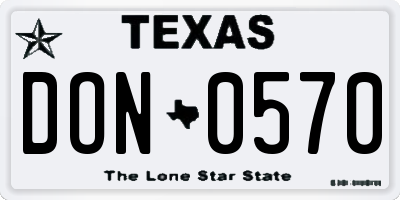 TX license plate DON0570