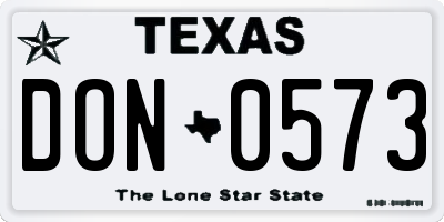 TX license plate DON0573