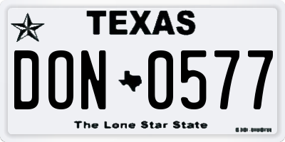 TX license plate DON0577