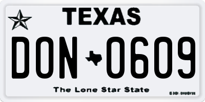 TX license plate DON0609