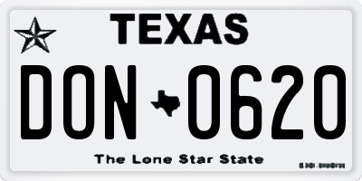 TX license plate DON0620