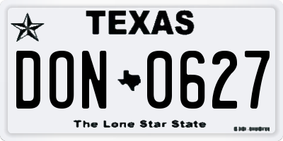 TX license plate DON0627