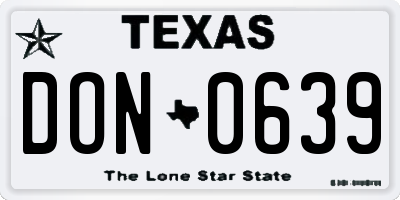 TX license plate DON0639