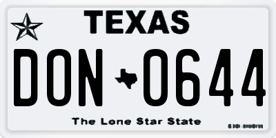 TX license plate DON0644