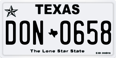 TX license plate DON0658