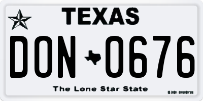 TX license plate DON0676