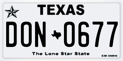 TX license plate DON0677