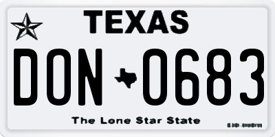 TX license plate DON0683