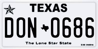 TX license plate DON0686