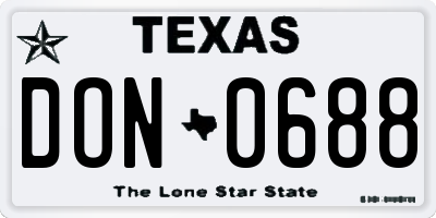 TX license plate DON0688