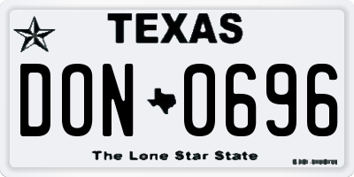 TX license plate DON0696