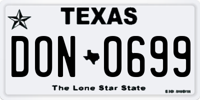 TX license plate DON0699