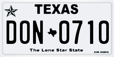 TX license plate DON0710