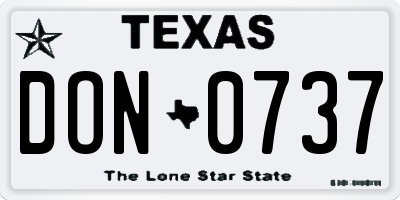 TX license plate DON0737
