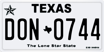 TX license plate DON0744