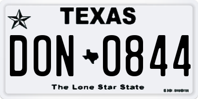 TX license plate DON0844