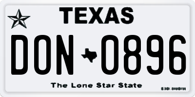 TX license plate DON0896