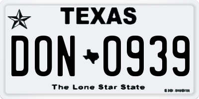 TX license plate DON0939