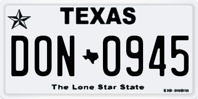 TX license plate DON0945