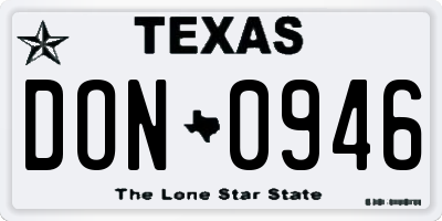 TX license plate DON0946