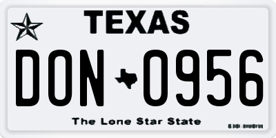 TX license plate DON0956