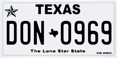 TX license plate DON0969