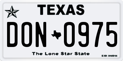 TX license plate DON0975
