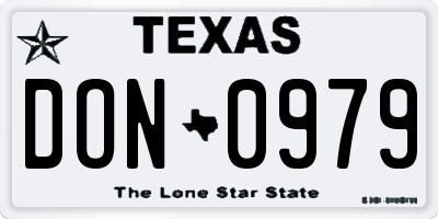 TX license plate DON0979