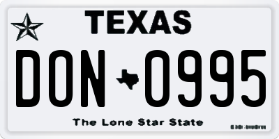TX license plate DON0995