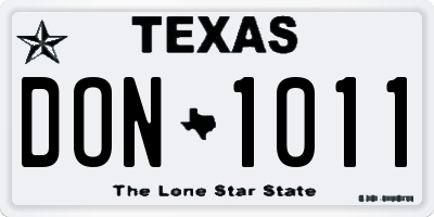 TX license plate DON1011