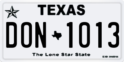 TX license plate DON1013