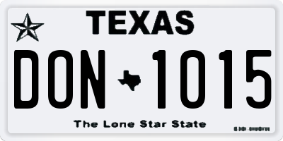 TX license plate DON1015