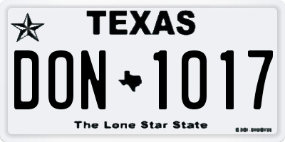 TX license plate DON1017