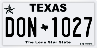 TX license plate DON1027