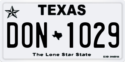 TX license plate DON1029