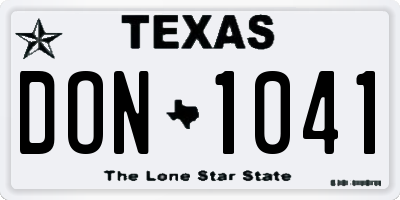 TX license plate DON1041