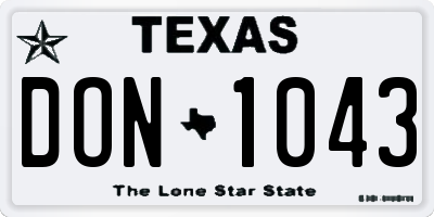 TX license plate DON1043