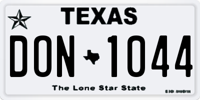 TX license plate DON1044