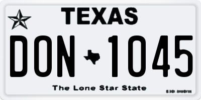 TX license plate DON1045