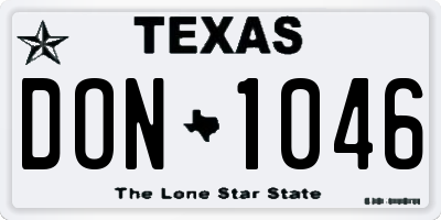 TX license plate DON1046