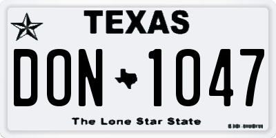 TX license plate DON1047