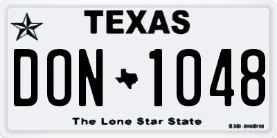 TX license plate DON1048