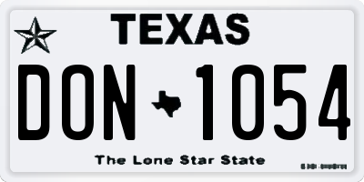 TX license plate DON1054
