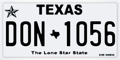 TX license plate DON1056
