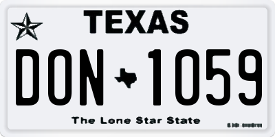 TX license plate DON1059