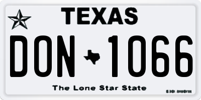 TX license plate DON1066