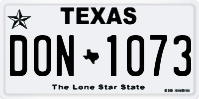 TX license plate DON1073