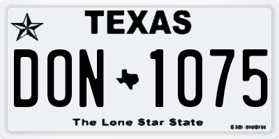 TX license plate DON1075