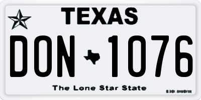 TX license plate DON1076