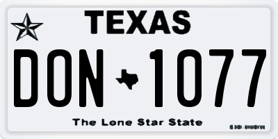 TX license plate DON1077